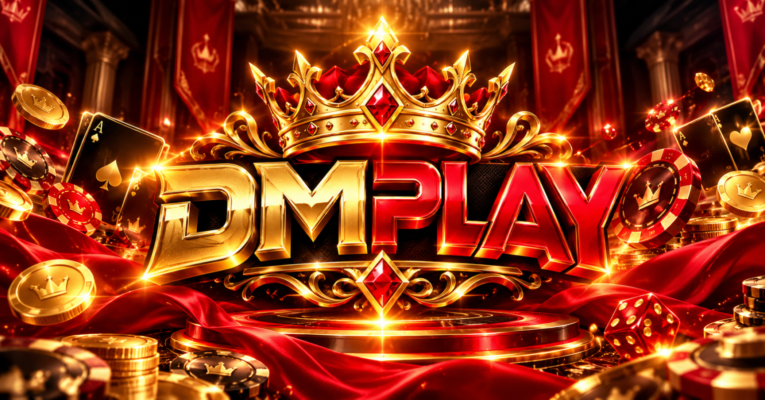 DMPLAY Official Red and Gold Gaming Banner
